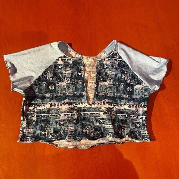 Frankies Bikinis Shine Blue Crop Top Bikini Top XL NWOT - Picture 7 of 8